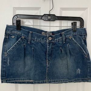 SOLD! Hollister Co Jean Denim Mini Skirt Distressed